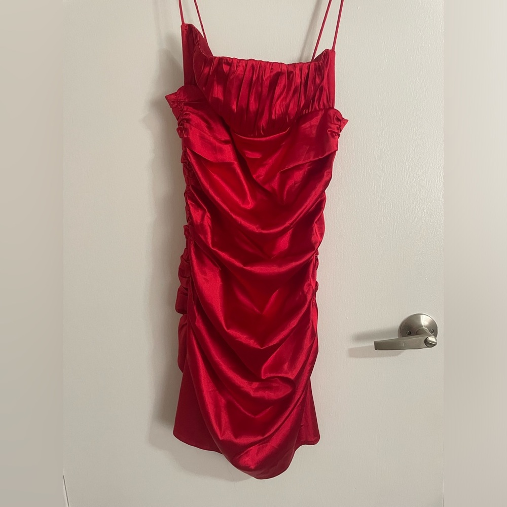 Red mini dress
